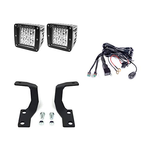 Cali Raised LED Low Profile LED Ditch Light Brackets Kit for 2010-2023 4Runner (Brackets with 3x2 18W LED Pods and Wiring Harness, No Switch)