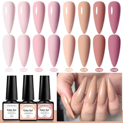 Set de esmaltes en gel Nude Pink 12 piezas miniatura 5