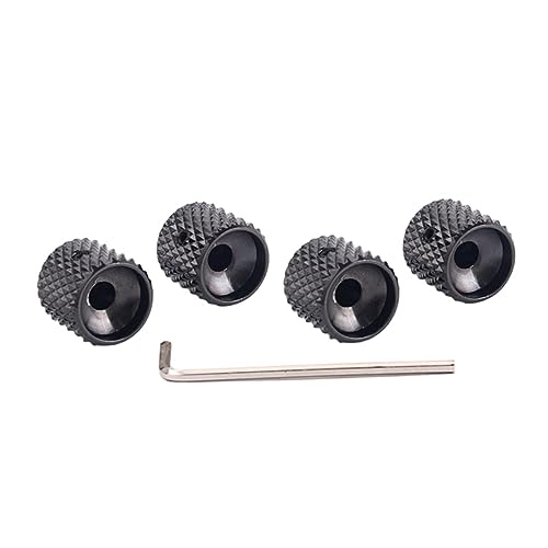 ULDIGI Bass Guitar Volume Knobs 4 Pack Flat Tone Control Knobs Aluminum Alloy Guitar Parts Black Gd139c