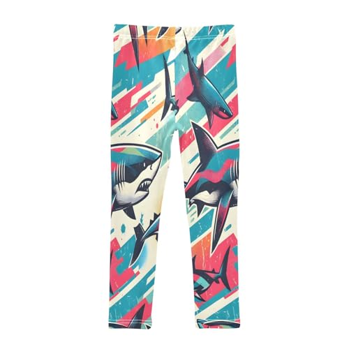 Toddler Girls Leggings Printed Yoga Pants Leggings Colorful Sketch Sharks for Kids2