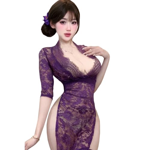 Robe longue en dentelle noire pour briller en soirée club chic