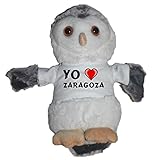 Shopzeus Búho de Peluche con Amo Zaragoza en la Camiseta (Ciudad / asentamiento)