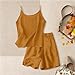 Girls Clothing Set Casual Clothes Sleeveless Spaghetti Strap Back Tank Crop Top Short Pants Teen (Brown-2, 7-8 Years)