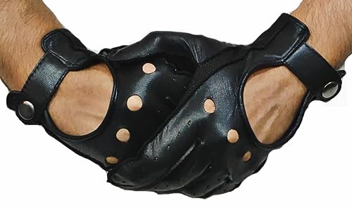 Image of Aim Emporium Men's and Women's Genuine Leather Cycling Gloves Car Driving Riding Motorcycle Leather Pure Gloves Anti-Slip (XL)