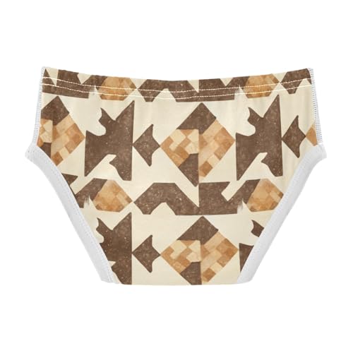 KLL Houndstooth Brown Classical Baby Boys Pure Cotton Underwear Breathable Children Undies2