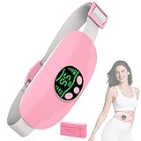 AMZBOSS Fascia Riscaldante Dolori Mestruali – 3 Temperature & 3 Modalità di Vibrazione, Period Relief, Comfort in Ufficio, Regalo per Donne（Rosa）