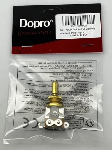 Dopro 3 Way Short-Frame Toggle Switch Pickup Selector Gold with Brass Metal Gold Tip for Les Paul Electric Guitars - Image 2