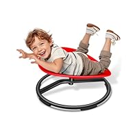 FERUERW Spinning Chair for Autistic Kids, Sensory Swivel Chair, 220LBS Weight Capacity, Sensory Toy for Children with ADHD/Autism, Training Body Coordination, 3+ Years (Red)