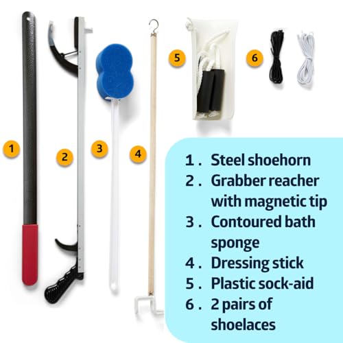 image for Medline Premium Hip Kit, Mobility Aids for Hip Surgery Recovery, 7-Pie