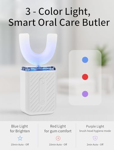 Image of U-Shaped Electric Toothbrush, 48,000 VPM, 4 Modes, 60-Second Clean, IPX7 Waterproof, ultrasonic Toothbrush with Magnetic Contact Charging