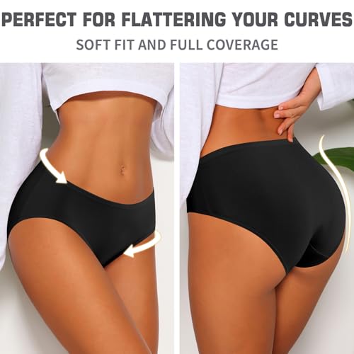Image of Eiggam Women's Cotton Bikini Panties,High-Cut Full Coverage Stretch Cool Underwear for Women