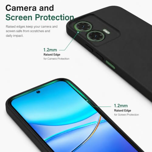 Image of SBMS Silicone Back Cover Case for Motorola Moto G35 5G | Soft Micro-Fibre Lining Inside | Camera Protection Bump | Shockproof Back Cover Case for Motorola Moto G35 5G (Black)