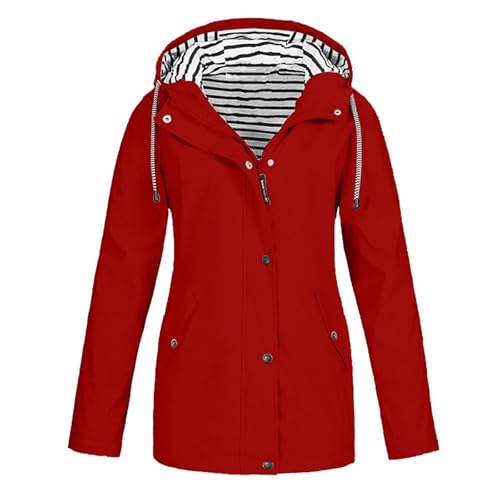 Abrigo manga larga impermeable de mujer para combatir el viento frío y la lluvia 1