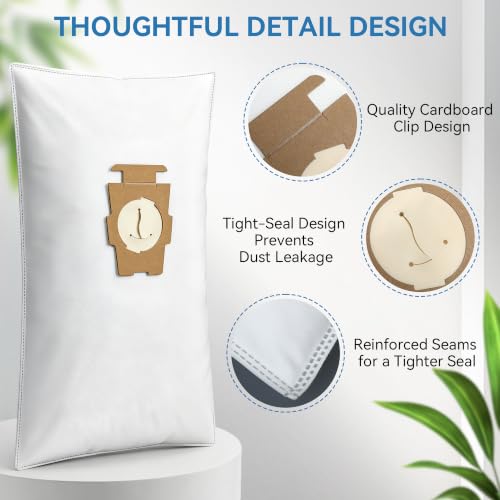 Image of 12 Vacuum Cleaner Bags and 2 Belts Compatible with Kirby G Series (White) | Compatible with Kirby G3, G4, G5, G6, G7, Ultimate G, Diamond Edition, 197394, 204803, 205803, Vacuum Dust Bag Replacement
