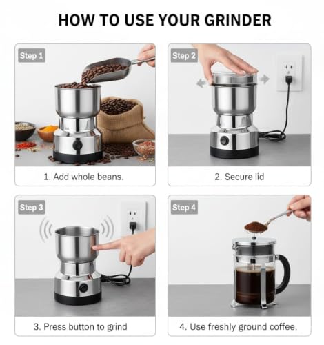 Image of Mini Mixer Grinder | Compact Electric Mixer for Spices, Chutney, Dry Fruits & Small Food Preparations | Kitchen Grinding Machine