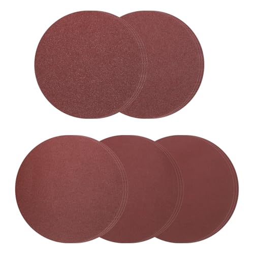 QUARKZMAN 15Stk 200mm Schleifscheiben, 40/60/80/120/180 Körnung Aluminiumoxid Haken Und Schlaufen Klebende Schleifpapiere Runde Schleifblätter Zum Schleifen Von Auto Lack (3Stk Pro Körnung)