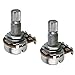 FLEOR 2pcs Small Size Guitar Pots 18mm Split Shaft B500K Potentiometers Linear Taper