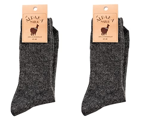 Chaussettes laine alpaga homme femme de qualité supérieure lot de 2 paires fines