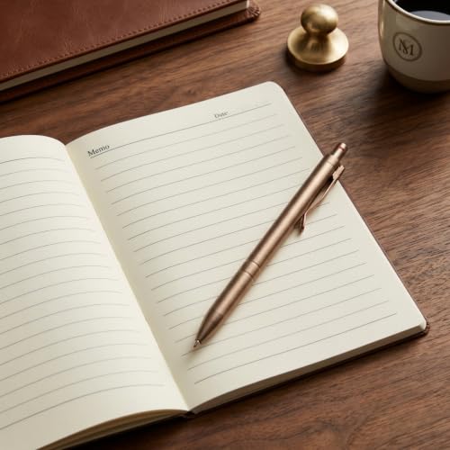 Image of A5 Premium Leatherette Diary Notebook with Metal Pen, Ruled Journal for Office Meetings, Daily Planner, Business Notebook, Writing Journal, Work Organizer, Executive Notebook for Men & Women