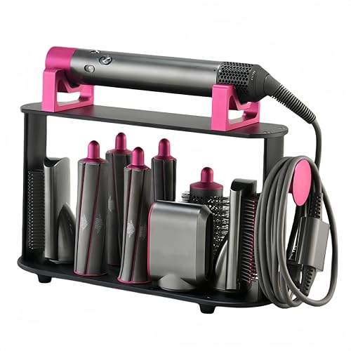 WQV Countertop Stand Organizer Compatible with Dyson Styler, 8-Slot Hair Tools Accessories Storage Holder for Long Hair Curling Iron Barrels Brushes, Double-Layer Anti-Slip