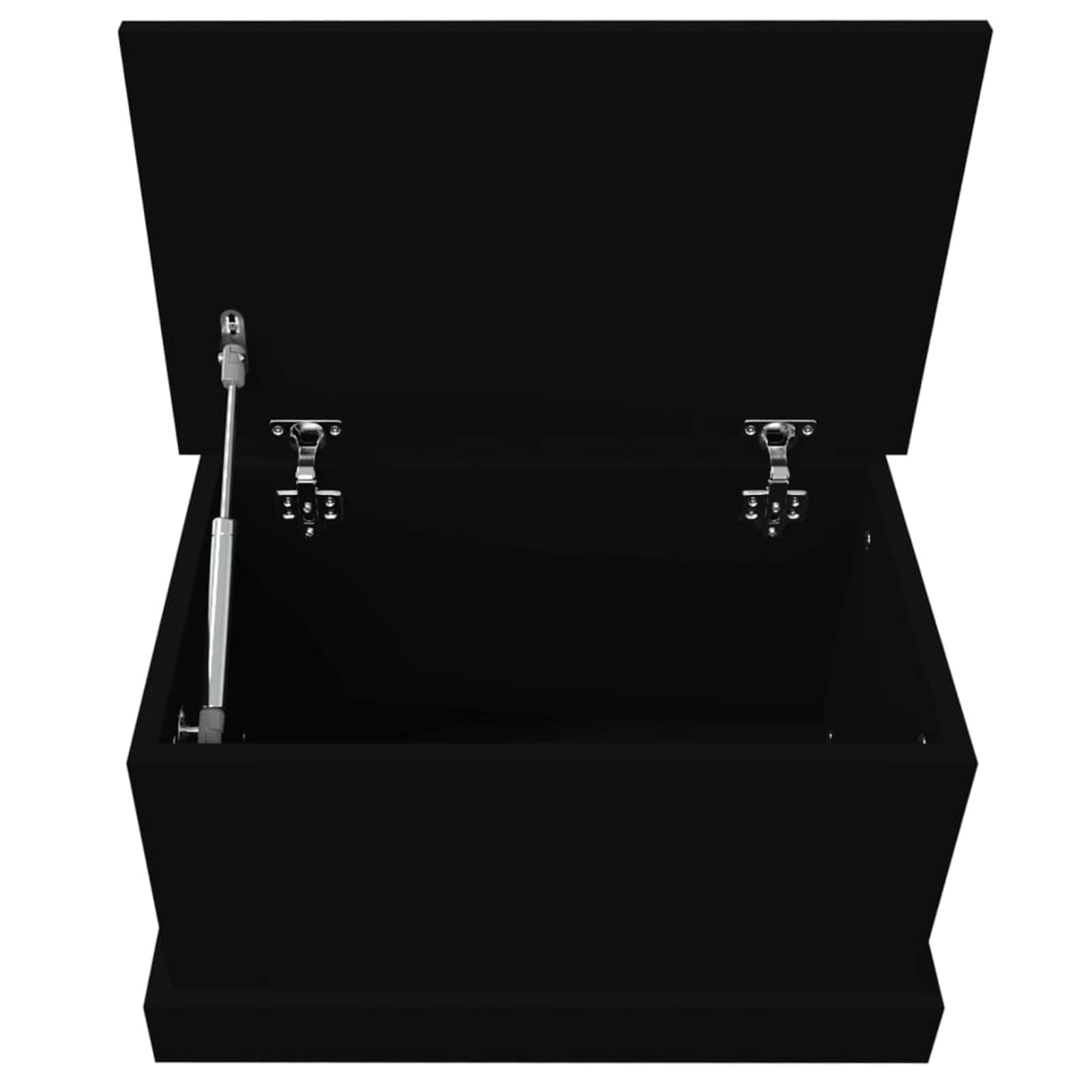 Baúl de almacenamiento negro 50 x 30 x 28 cm madera multicapa, baúl de jardín impermeable, baúl de exterior