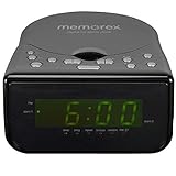Memorex Top Loading CD Dual Alarm Clock AM/FM Stereo Radio with 0.9-Inch Green LED Display and Universal line-in & Headphone Jack input (Certified Refurbished)