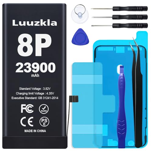 Luuzkla 23900mAh (New Upgrade) Battery Compatible with iPhone 8 Plus Super Capacity Battery Replacement Compatible with iPhone 8 Plus with Full Tool Kits-0 Cycle High Capacity-24 Months Service