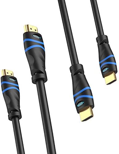 BlueRigger 4K HDMI Cable 3FT- 2 Pack, (4K 60Hz HDR, HDCP 2.2, High Speed 18Gbps) - Compatible with PS5/PS4, Xbox, Roku, Apple TV, HDTV, Blu-ray, PC