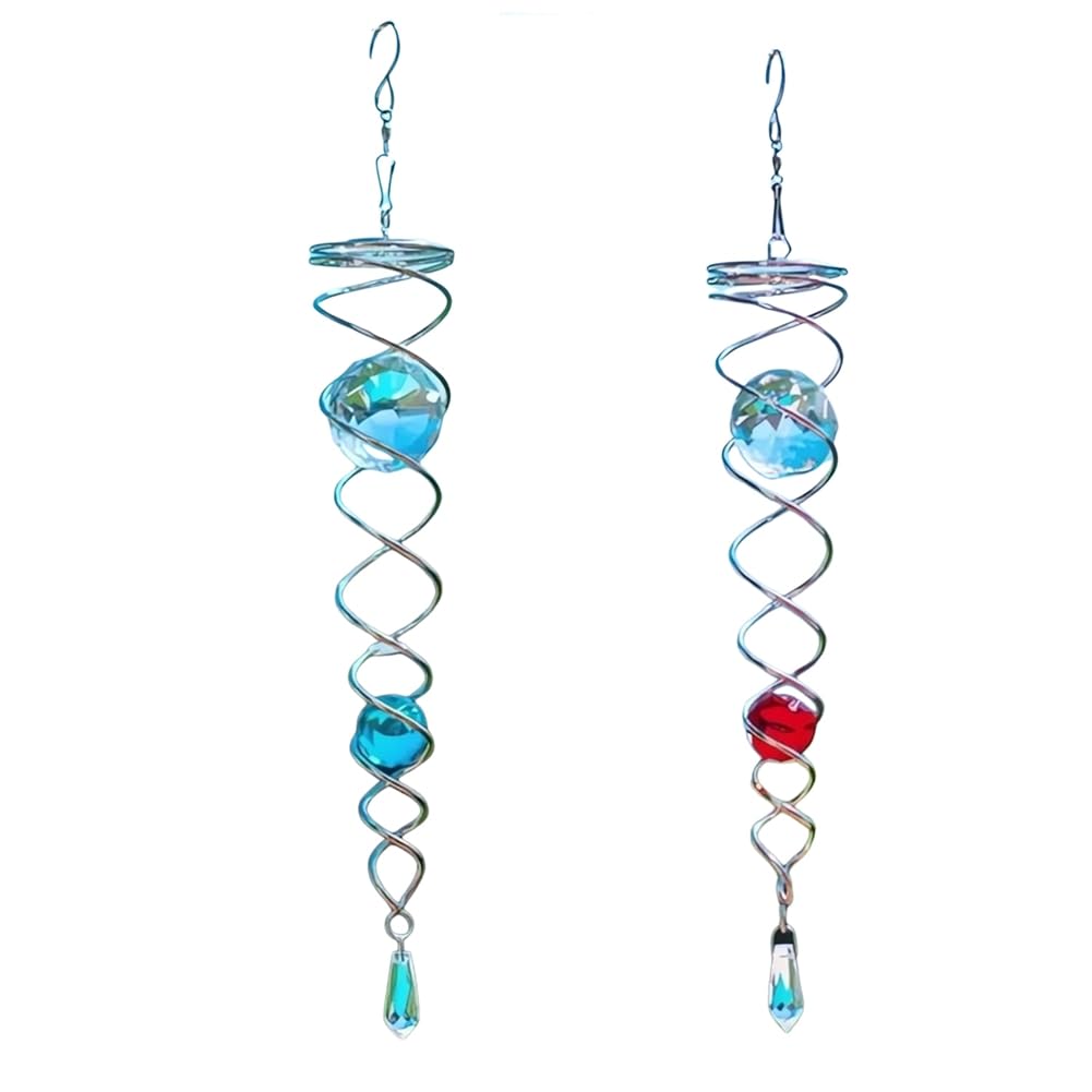Stabilisateur de vent en spirale rouge et bleu anti-choc pour boule de miroitement