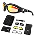 Sonnenbrille günstig Kaufen-Fahrrad Brille, UV-Schutz Polarisierte Schutzbrille, Motorradbrille Sportbrille Motorrad Gläser 4 Lens Kit, Sport Sonnenbrille mit Aufbewahrungstasche, Ideal für Fahrrad, Motorrad, Outdoor Sport