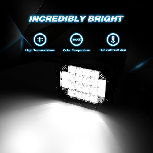 Image of Nilight - 14039C-B LED Light bar 2PCS 7.4Inch 100W Spot & Flood Combo 8000LM 5D Square Off Road Fog Driving Lights Roof Bumper Work Light