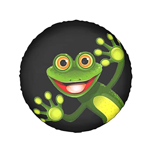 Image of Funny Cartoon Frog Smile Spare Tire Cover Waterproof Dust-Proof Tire Wheel Protectors Universal Fit for Wrangler Rv SUV Truck Travel Trailer Accessories 14 inch 15 inch 16 inch 17 inch