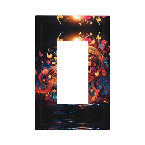 ModernColorful - Cubiertas decorativas para interruptores con notas musicales, paneles de pared duraderos para interruptores de luz y enchufe