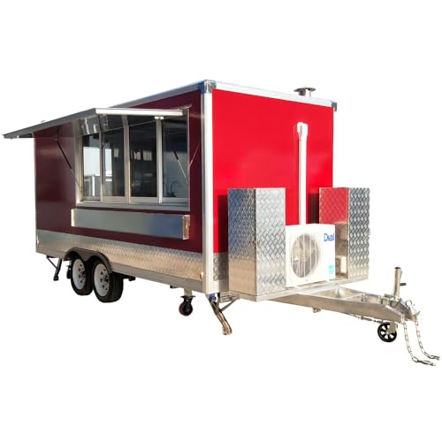 Customized Food Truck Trailer, Mobile Food Trailer Truck Full Kitchen Concession Food Trailer for Sale, Ice Cream Cart for Business Hot Dog Carts for Commercial Use