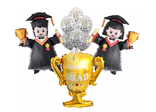 Image of Atpata Funky Happy Graduation Foil Balloons for Graduation Convocation Commencement Ceremony (Graduates Combo)