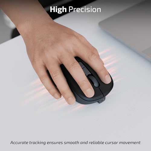 Image of iBall GLIDR S290 Wireless Mouse, Dual Mode 2.4GHz + BT, Up to 1600 DPI, 4 Buttons, Type-C Rechargeable Battery, Ambidextrous Design, Auto Sleep, High Precision Tracking (Black)