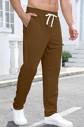 Men's Casual Pants Elastic Waist Drawstring Workout Athletic Hiking Chinos Jogger Pants with Pockets2