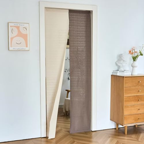 唐土工房 のれん 遮光 間仕切りカーテン 断熱 おしゃれ 暖簾 90cm丈 幅72cm ロング ノレン 無地 和風 厚手 玄関 キッチン リビング 飲食店 出入り口 目隠し 保温 UVカット 断熱カーテン 廊下 階段 寝室 ドア用 洗える シンプル ナチュ