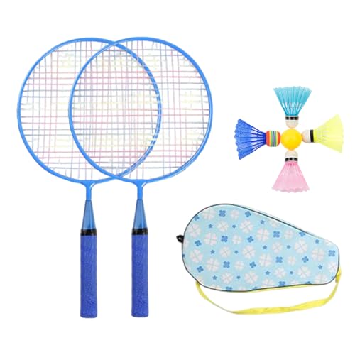 Juego De Volantes para Niños - Raquetas De Bádminton Y Volantes De Repuesto - Raquetas Ligeras con Empuñadura Cómoda para Juegos Familiares En Exterior E Interior