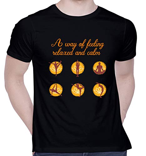 Image of CreativiT Graphic Printed T-Shirt for Unisex Yoga Tshirt | Casual Half Sleeve Round Neck T-Shirt | 100% Cotton | D00585-28