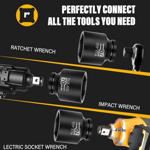 Image of 1 Inch Drive 70mm Standard Metric 6 Point CR-MO Impact Socket