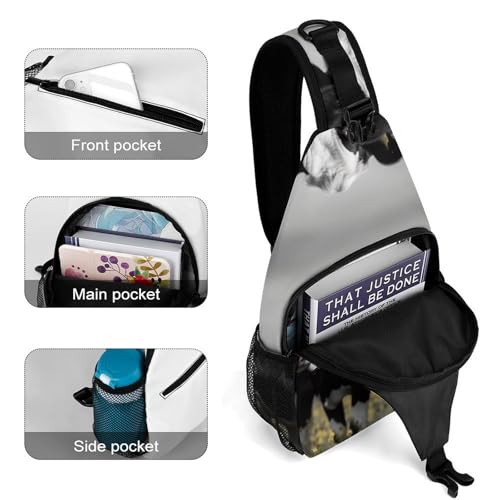 Mochila tipo sling blanca para senderismo y uso casual miniatura 4