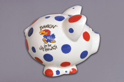 Magnolia Lane Alcancía colegial de cerámica (Kansas Jayhawks)