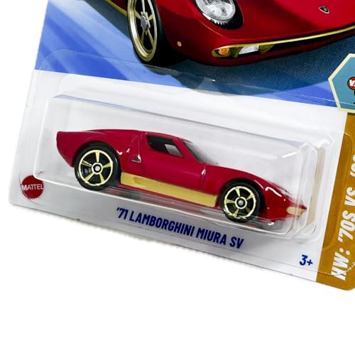 Image of Hot Wheels 71 Lamboorghini Miura SV HW 70s vs 90s Ages 3 and Up 78 /250 (Red)