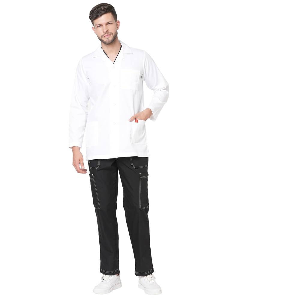 FRENCH TERRAIN® Unisex Polyester Cotton Long Sleeve Doctors Apron Lab Coat with 3 Pockets (Small_White) (B0831LBNWH) Amazon Price History, Amazon Price Tracker