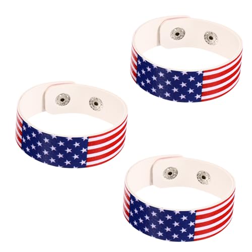 Bracelet drapeau américain cuir PU bijou de main tendance pour adulte