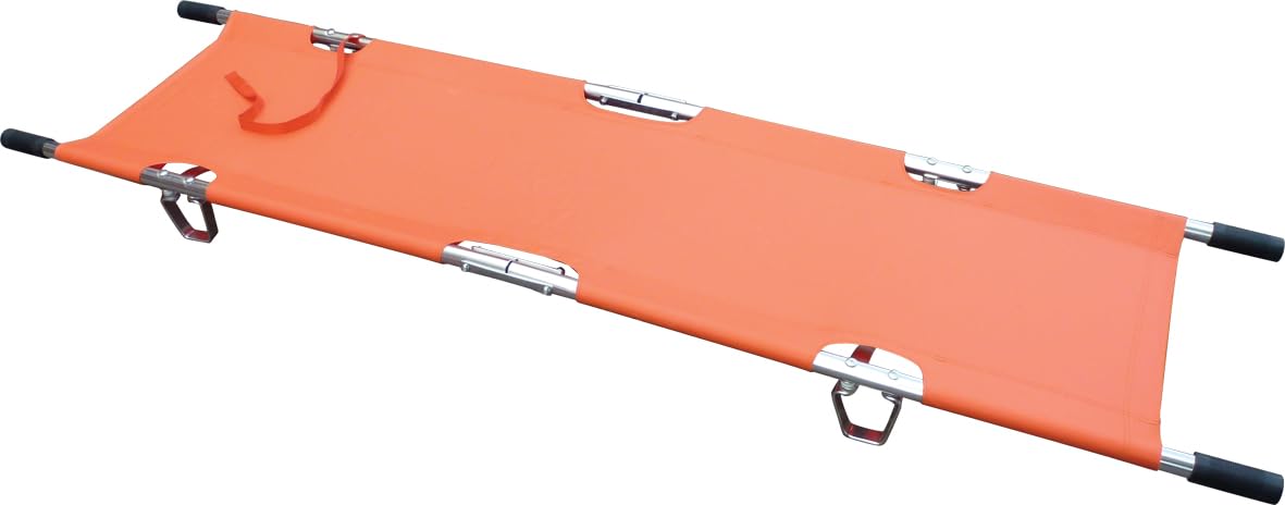Safety First Aid Group Lightweight Alloy Folding Stretcher & Carry Bag, Orange