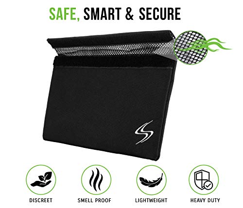 Smell Proof Bag By Smart Stash - 100% Odor Proof Bag - Smell Proof Pouch (Black, 11X6) #TOP1