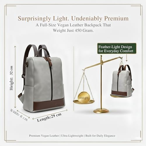 Image of VISMIINTREND Backpack for Women | Stylish Vegan Leather Backpack Bags for Women | College Bag for Girls | Office, Travel & Daily Use