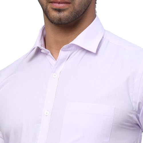 Image of Park Avenue Men Slim Fit Solid Pattern Polycotton Blend Semi Cutaway Collar Full Sleeve Formal Shirt